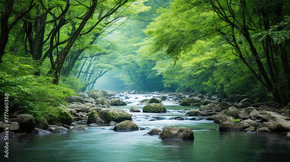 Obraz premium river in the forest.