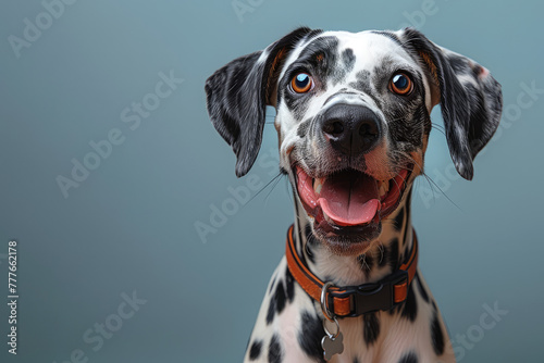 Portrait of happy dalmatian dog with open mouth. Created with Ai © AllAbout