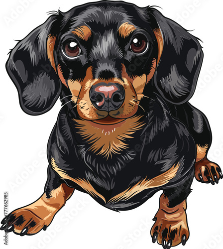 Dachshund Dog adorable art vector illustration
