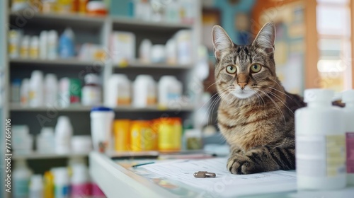 A pharmacist compounding specialized medications for veterinary use, preparing formulations tailored to the unique needs of animal patients under veterinary supervision.