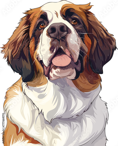 Saint Bernard adorable art vector illustration dog