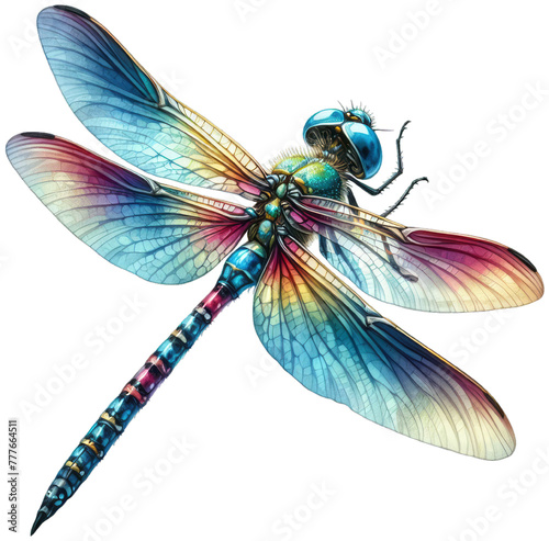 Enchanting Whimsical Wings: Delight in the Beauty of Watercolor Dragonflies - Perfect for Nature Lovers and Art Enthusiasts © M_Vector55