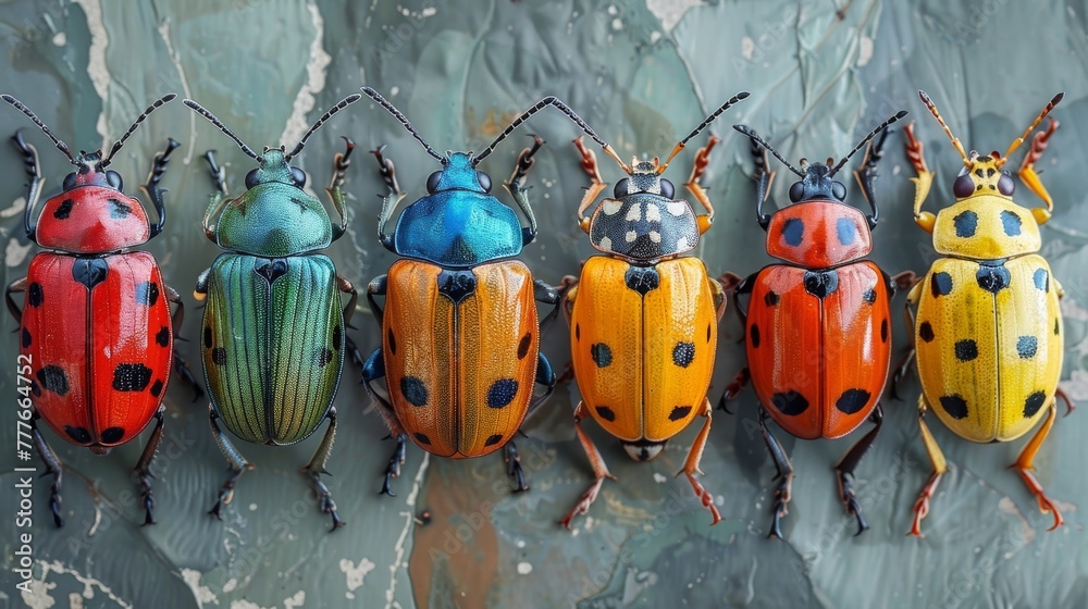 Laughable set of cute bugs