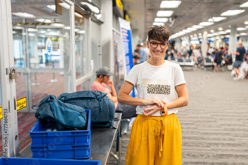Woman at the airport. photo