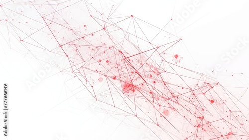 Explore an abstract red and white virtual network  a versatile design element perfect for technology backgrounds. Enhance connectivity with this backdrop illustration against a pristine white backgrou