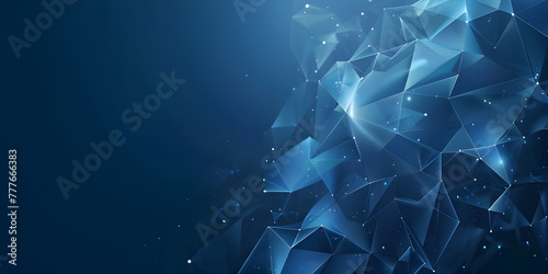 Abstract polygonal space low poly dark background with connecting dots and lines - Ai Generated