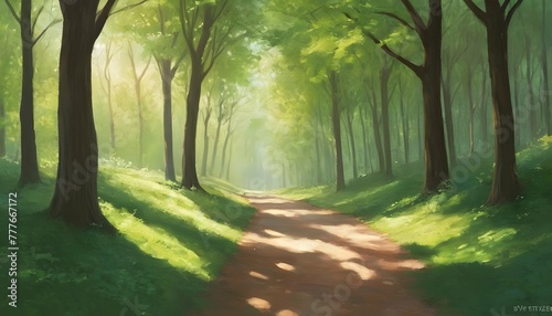 A-Landscape-Painting-Of-A-Serene-Forest-Path-Capt-