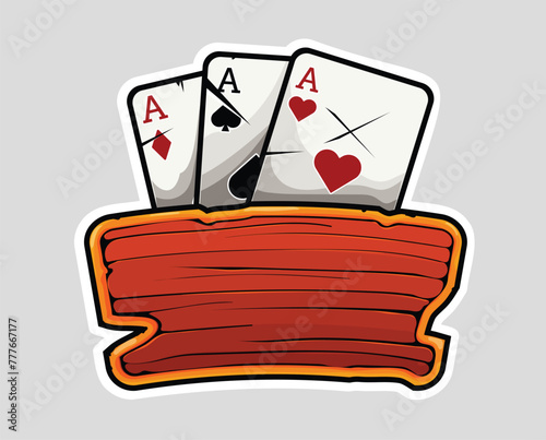 Vector illustration with playing cards and places for your text.