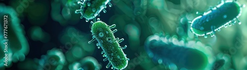 Close-up of a methanogen prokaryote culture, used in biogas production, showcasing coexistence and utility in renewable energy photo