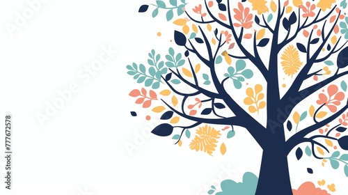 Minimalist Illustration of Varnish Tree Foliage Generative AI