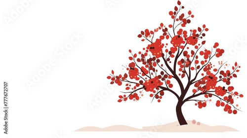 Quandong Tree with Red Fruit Generative AI