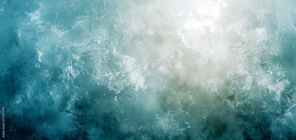 Fototapeta premium Light Emitting From Blue and White Frosted Glass Surface. Generative AI