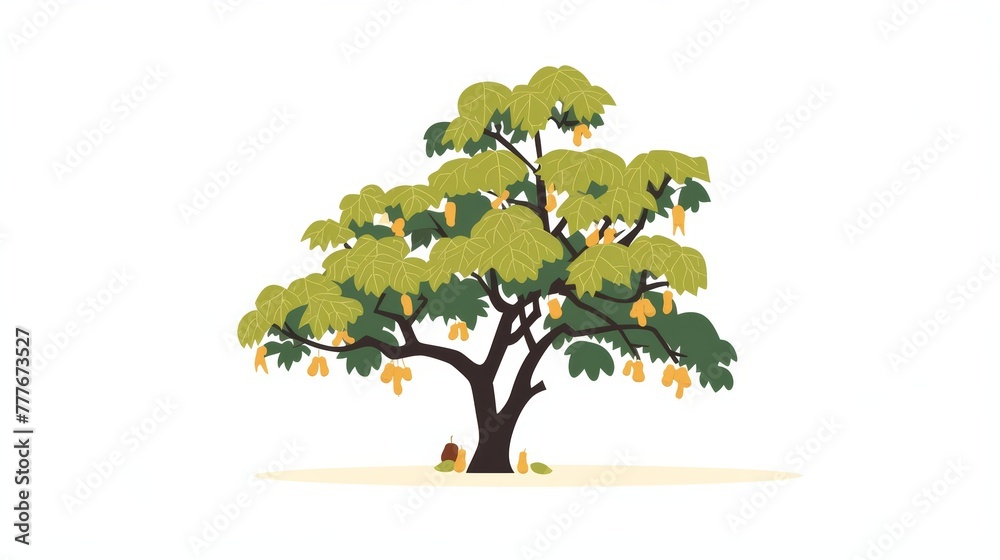 Minimalist Illustration of Sassafras Tree Leaves Generative AI