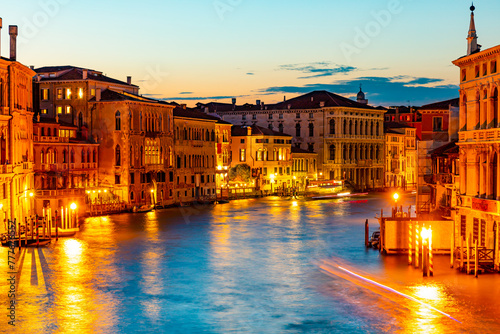 Grand Canal in Venice at night, Italy
