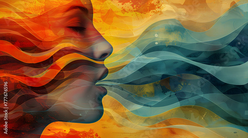 An abstract illustration celebrating International World Voice Day, featuring colorful and creative graphics representing the global observance of the event.