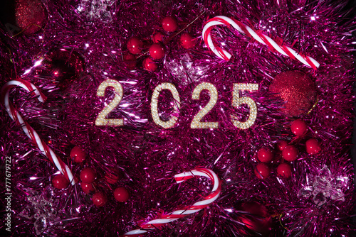 New Year 2025 in holiday decoration photo