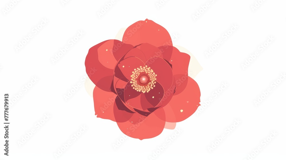 Minimal Begonia Flower Illustration with Aesthetic Vibe Generative AI Minimal Begonia Flower Illustration with Aesthetic Vibe Generative AI