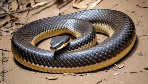 A-King-Cobra-With-Its-Distinctive-Markings-On-Full-