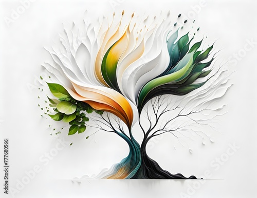 Abstract drawing of the harmony of nature and the beauty of plants.