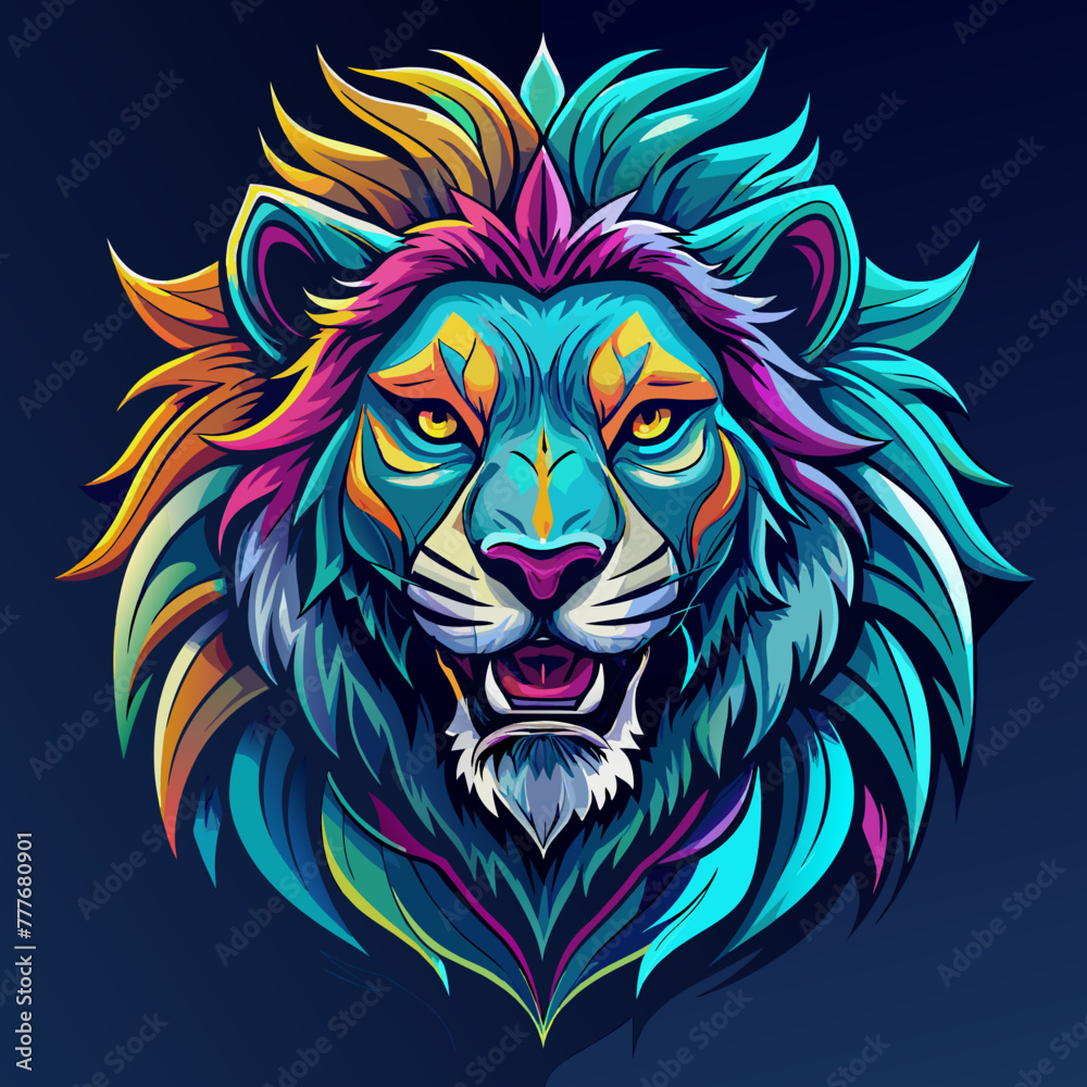 lion, head, tiger, animal, tattoo, vector, wild, cat, 