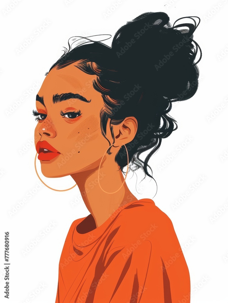 Affirmation Card with Septum Pierced Woman Illustration Generative AI Affirmation Card with Septum Pierced Woman Illustration Generative AI