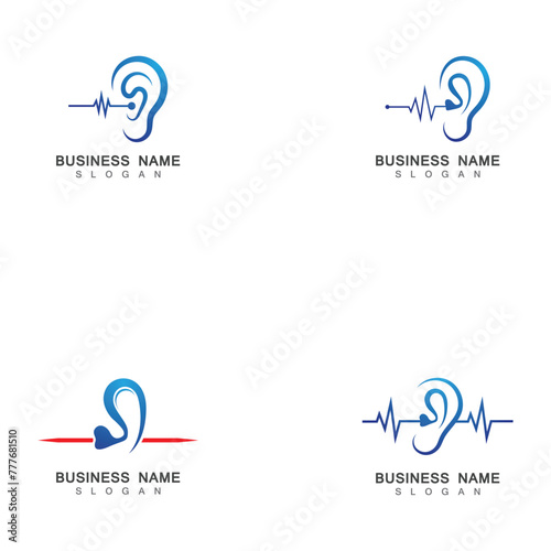 Ear Hearing Logo Template Vector Icon photo