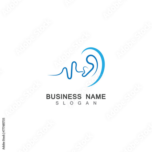 Ear Hearing Logo Template Vector Icon