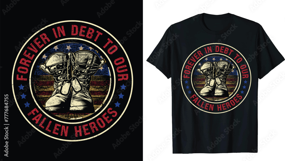 Fototapeta premium Memorial Day Shirt, Veteran T-Shirt, Veteran Day Shirt, Independence Day Gift, USA Shirt, Red White and Blue Shirt, God Bless America, 1776 T-Shirt, American Constitution 1776, Vintage USA Flag