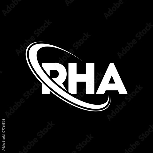 RHA logo. RHA letter. RHA letter logo design. Initials RHA logo linked with circle and uppercase monogram logo. RHA typography for technology, business and real estate brand. photo