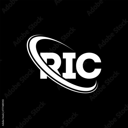 RIC logo. RIC letter. RIC letter logo design. Initials RIC logo linked with circle and uppercase monogram logo. RIC typography for technology, business and real estate brand. photo