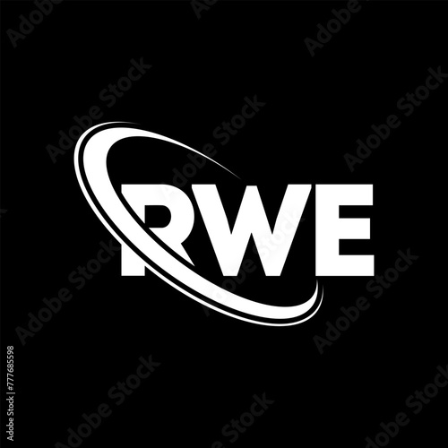 RWE logo. RWE letter. RWE letter logo design. Initials RWE logo linked with circle and uppercase monogram logo. RWE typography for technology, business and real estate brand.