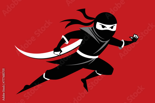 A ninja, shrouded in mystery and skill, moves with silent grace