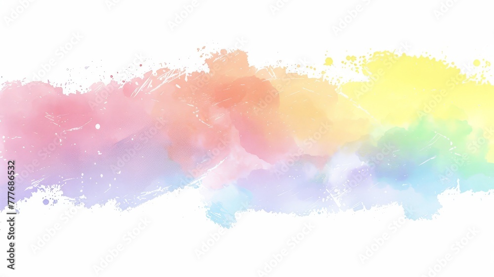 Multicolored Paint Splatter on White Background
