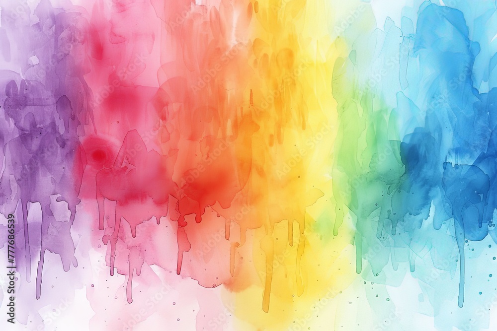 Vibrant Rainbow Colored Paint Splatter Background