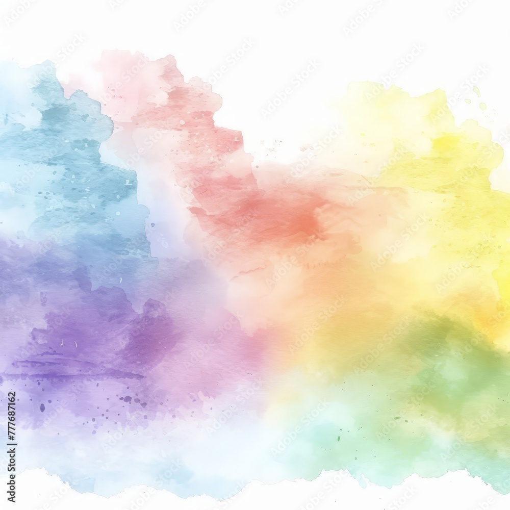 Vibrant Watercolor Painting of a Rainbow of Colors
