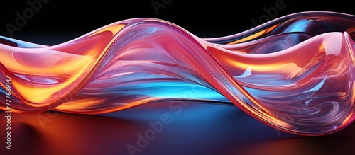 Abstract background of acrylic paint in blue, orange and yellow colors.