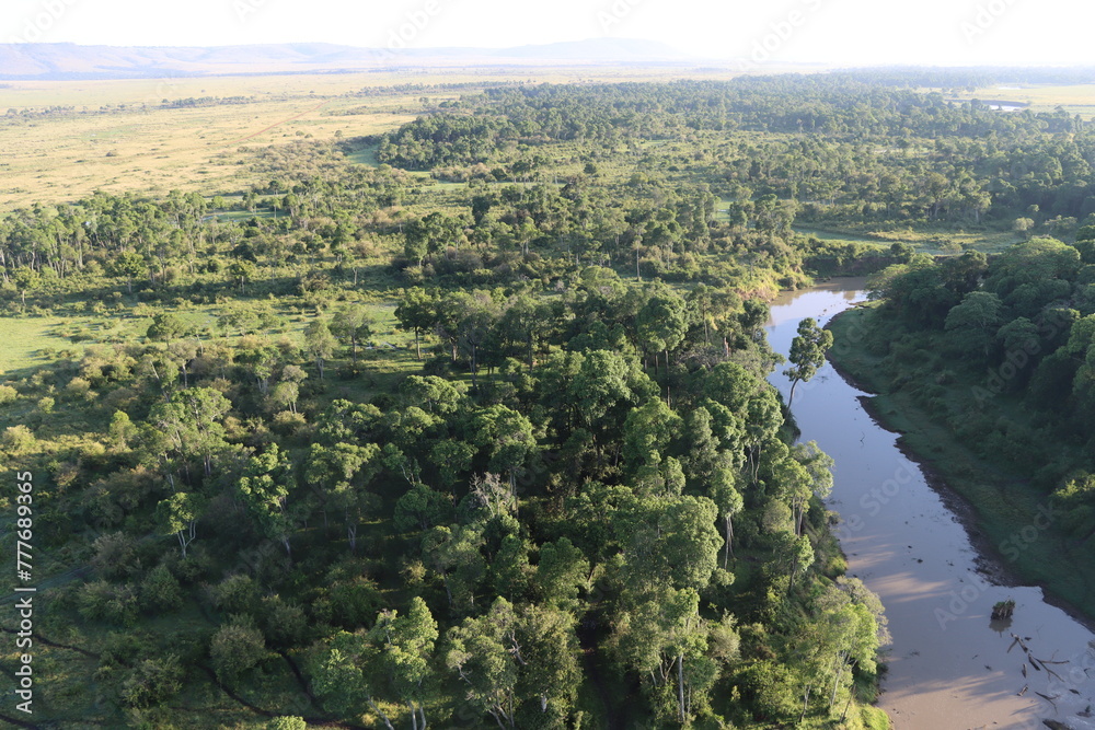 Aerial view of Mara river, Kenya
