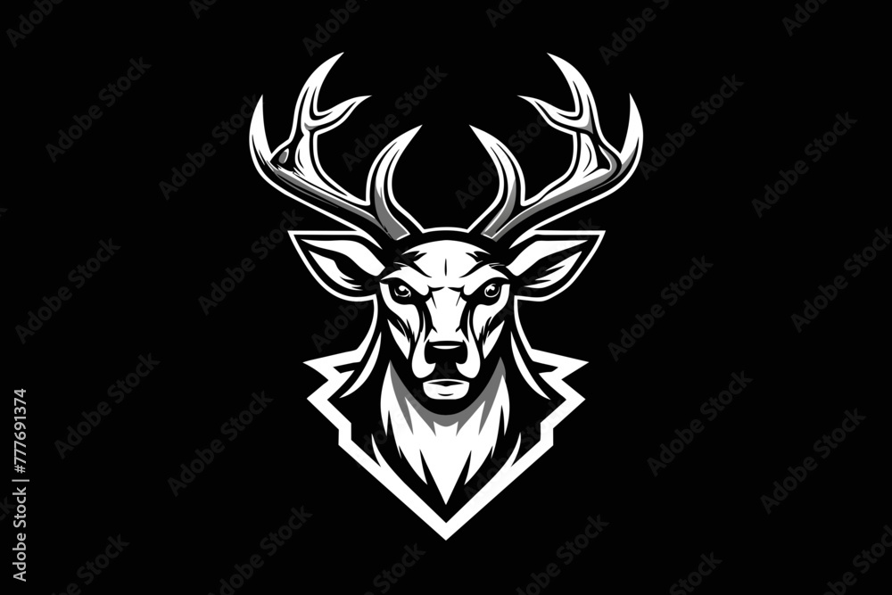 modern, intricately detailed logo design for my company named Animal. Incorporate a deer head with textures, ensuring it's suitable for 8K resolution 