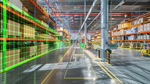 warehouse where P-IoT sensors monitor access and movement, significantly enhancing security measures
