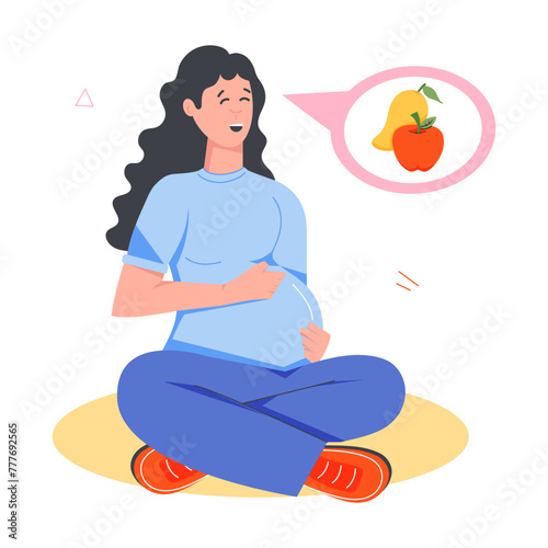 Pregnant Women Flat Icons