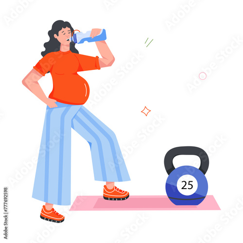  Prenatal Routine Flat Icons 
