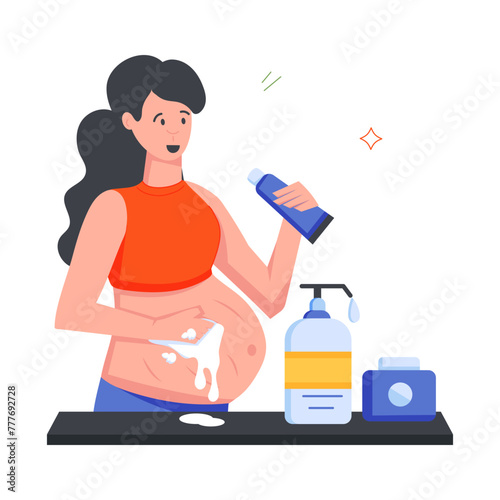 Pregnancy Activities Flat Icons 
