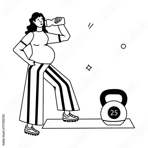 Pregnancy Activities Flat Icons 
