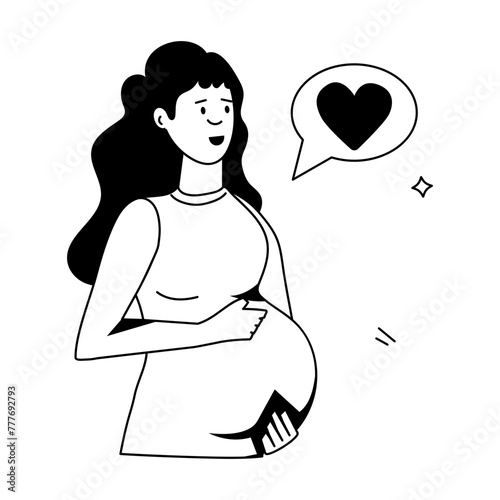 Pregnancy Activities Flat Icons 
