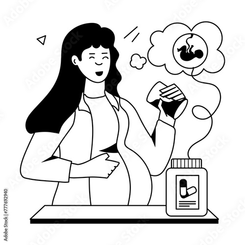 Prenatal Routine Flat Icons 
