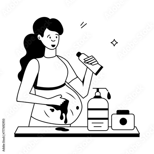 Pregnancy Routine Flat Icons 