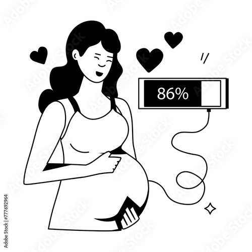 Pregnant Women Flat Icons
