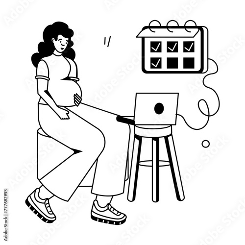 Pregnancy Routine Flat Icons 