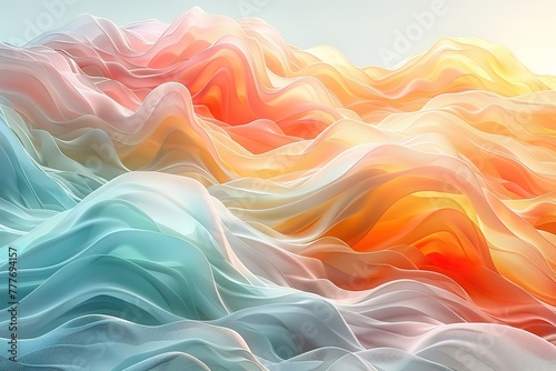 A colorful wave of fabric with a blue and orange stripe