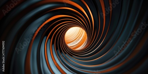 Warm Toned Abstract Spiral Tunnel with Central Glow
